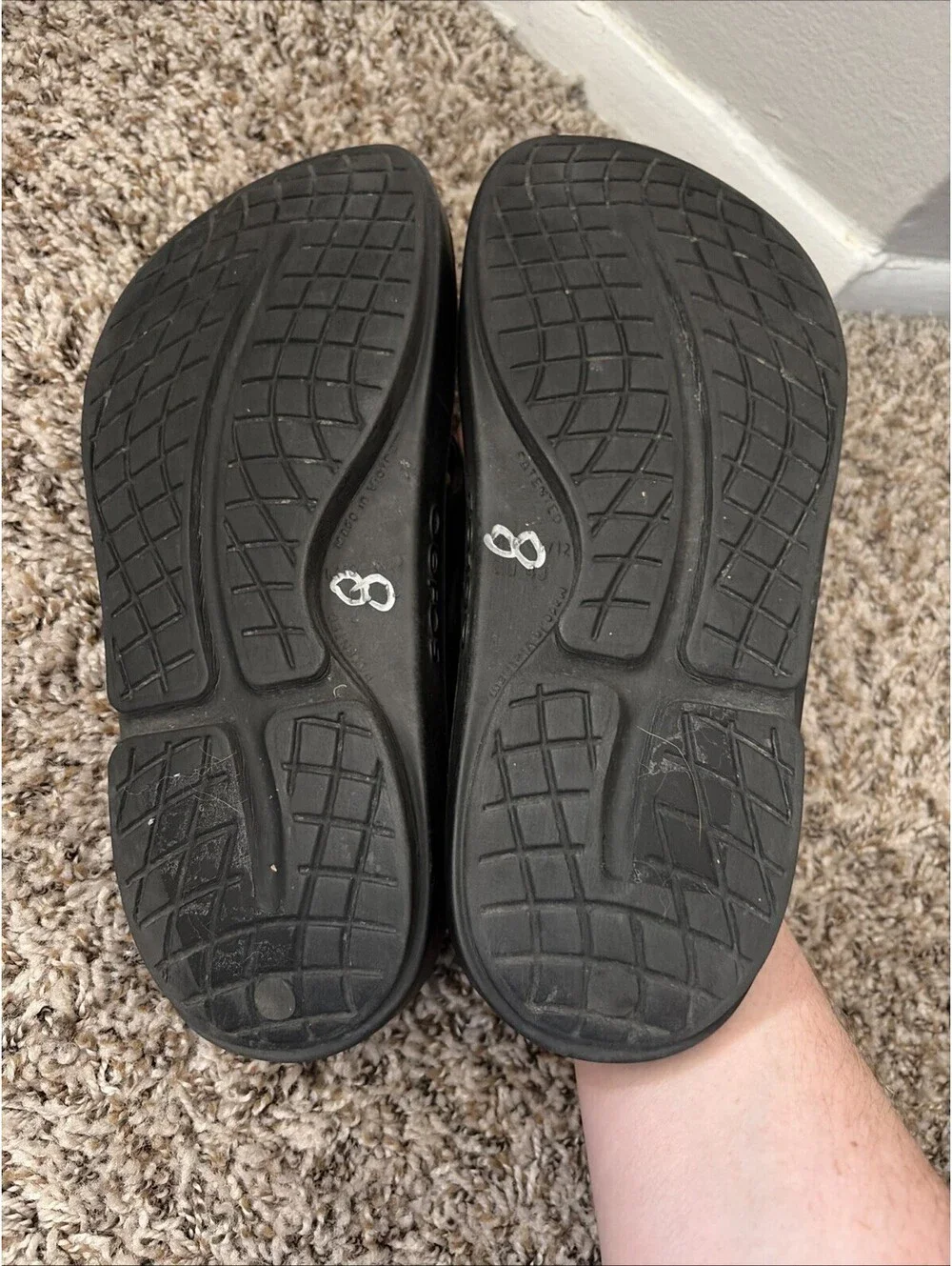 OOFOS Men's Black Slide Sandal Recovery Footware Unisex Mens Size 10/Women’s 12